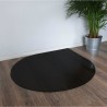 Plaque de sol en verre forme rond coupé pour poele à bois