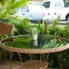 Dessus en verre trempé pour table de jardin ronde