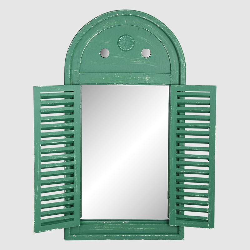 Miroir avec volets, vert ou bleu