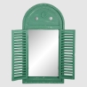 Miroir avec volets, vert ou bleu