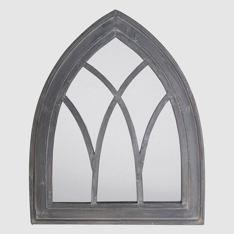 Miroir gothique blanc ou gris patiné