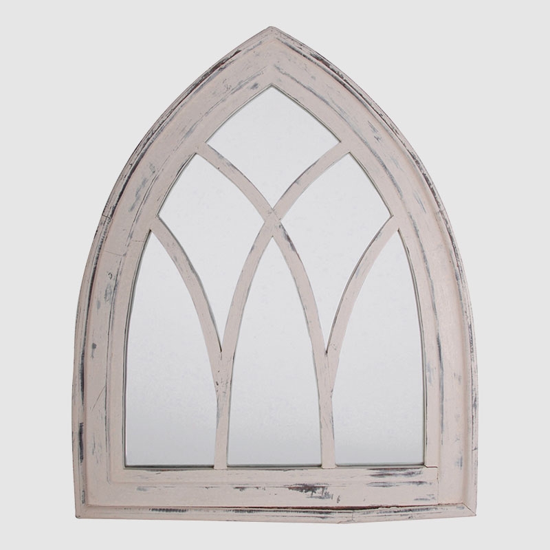 Miroir gothique blanc ou gris patiné