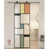 Rail noir pour porte coulissante en verre - Harlem