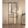 Rail noir pour porte coulissante en verre - Harlem
