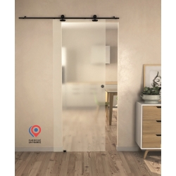 Rail noir pour porte coulissante en verre - Harlem