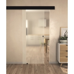 Rail noir pour porte coulissante en verre - Harlem