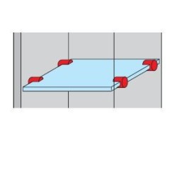 Supports par 4 pour vitrine en verre ép. 6-8mm