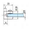 Supports par 4 pour vitrine en verre ép. 6-8mm