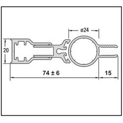 Charnière profilé 8mm pour pare douche verre-mur 90°