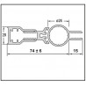 Charnière profilé 8mm pour pare douche verre-mur 90°